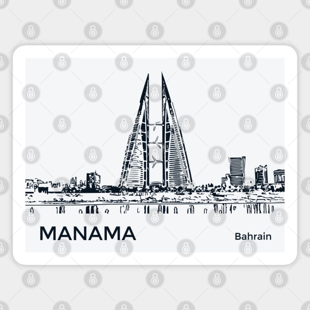 Manama Bahrain Magnet by Lakeric